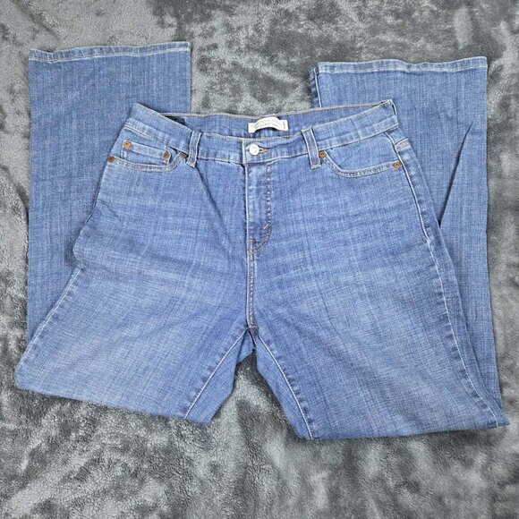 Levi's 512 Perfectly Slimming Boot Cut Jeans Womens 14S Medium Wash High Rise - Picture 12 of 14